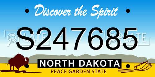 S247685 North Dakota License Plate