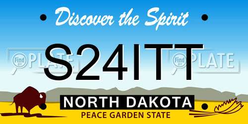 S24ITT North Dakota License Plate
