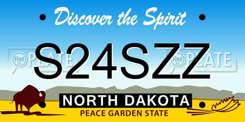 S24SZZ North Dakota License Plate