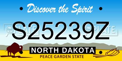 S25239Z North Dakota License Plate