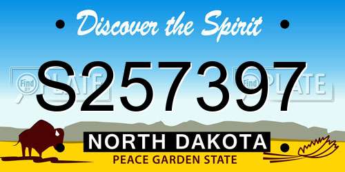 S257397 North Dakota License Plate