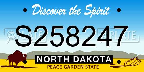 S258247 North Dakota License Plate