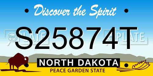 S25874T North Dakota License Plate
