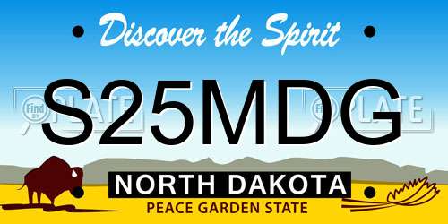 S25MDG North Dakota License Plate