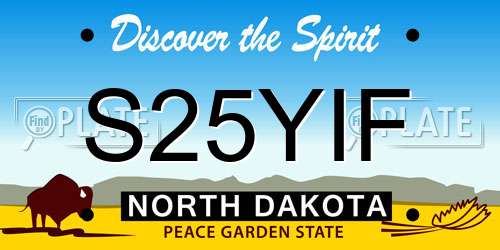 S25YIF North Dakota License Plate