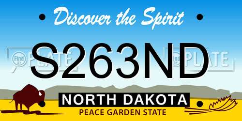 S263ND North Dakota License Plate