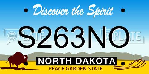 S263NO North Dakota License Plate