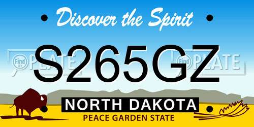 S265GZ North Dakota License Plate