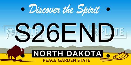 S26END North Dakota License Plate