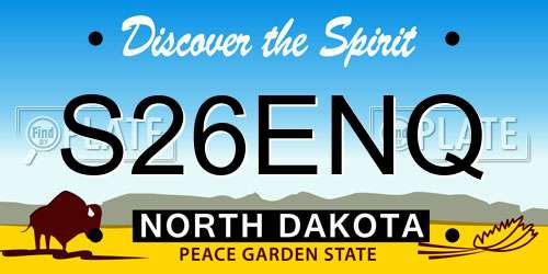 S26ENQ North Dakota License Plate