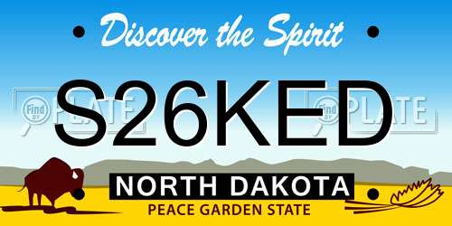 S26KED North Dakota License Plate