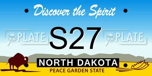 S27 North Dakota License Plate
