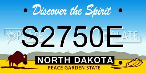 S2750E North Dakota License Plate