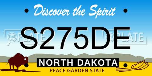 S275DE North Dakota License Plate