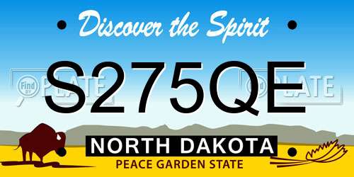 S275QE North Dakota License Plate