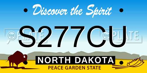 S277CU North Dakota License Plate