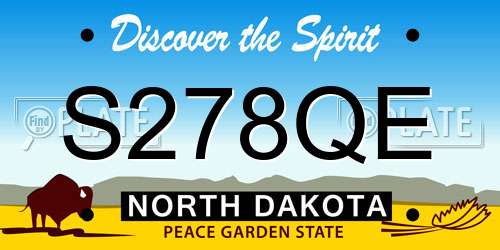 S278QE North Dakota License Plate