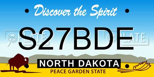 S27BDE North Dakota License Plate