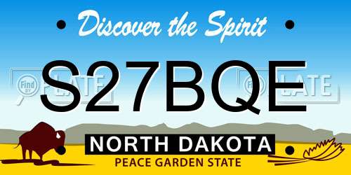 S27BQE North Dakota License Plate