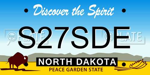 S27SDE North Dakota License Plate