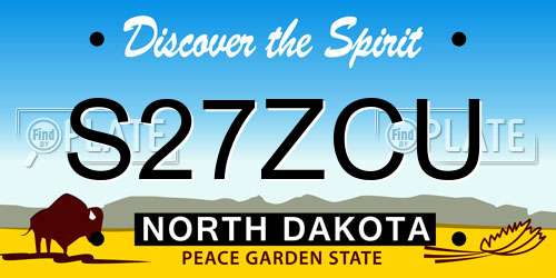 S27ZCU North Dakota License Plate
