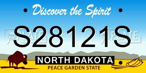 S28121S North Dakota License Plate