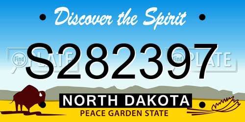 S282397 North Dakota License Plate