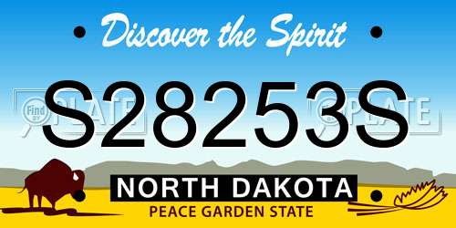 S28253S North Dakota License Plate