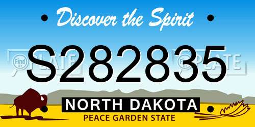 S282835 North Dakota License Plate