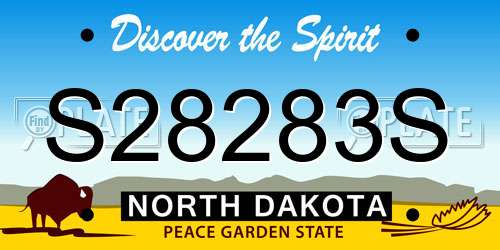 S28283S North Dakota License Plate