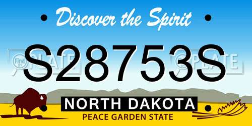 S28753S North Dakota License Plate