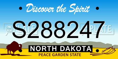 S288247 North Dakota License Plate