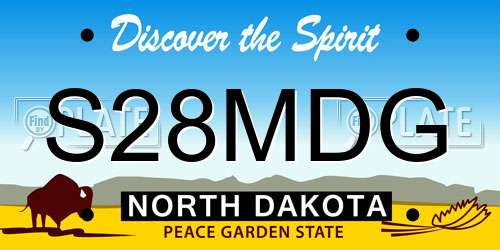 S28MDG North Dakota License Plate