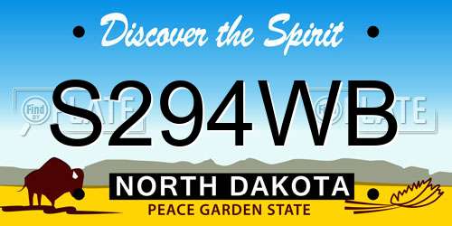 S294WB North Dakota License Plate