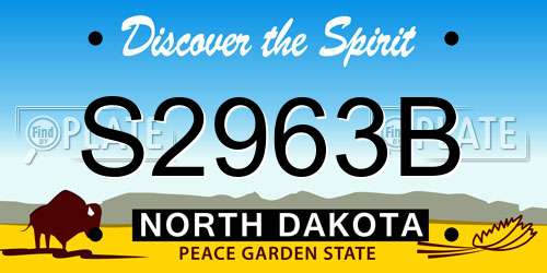 S2963B North Dakota License Plate