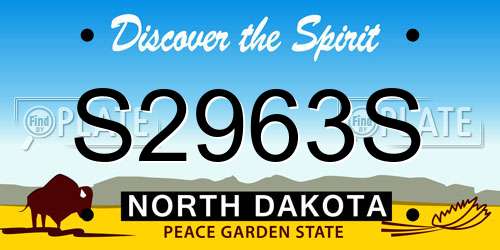 S2963S North Dakota License Plate