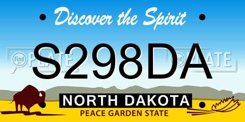 S298DA North Dakota License Plate