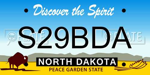S29BDA North Dakota License Plate