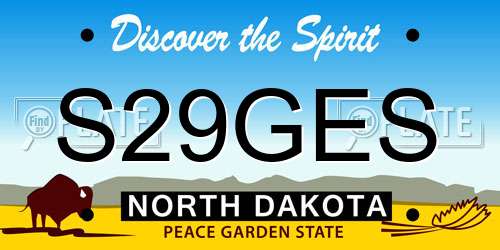 S29GES North Dakota License Plate
