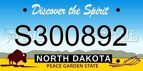 S300892 North Dakota License Plate