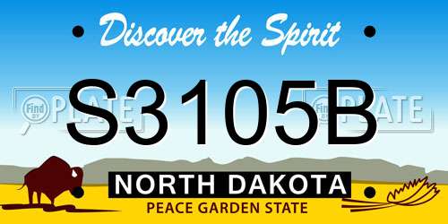 S3105B North Dakota License Plate