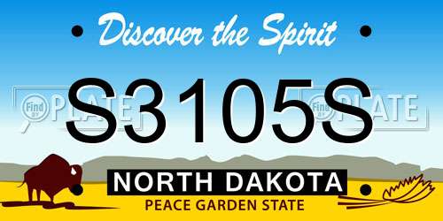 S3105S North Dakota License Plate