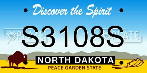 S3108S North Dakota License Plate