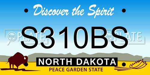 S310BS North Dakota License Plate