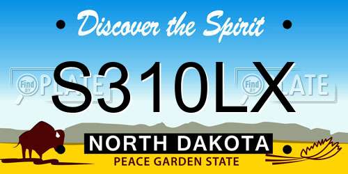 S310LX North Dakota License Plate