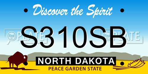 S310SB North Dakota License Plate