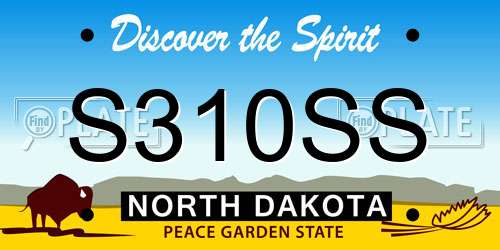 S310SS North Dakota License Plate