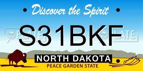 S31BKF North Dakota License Plate