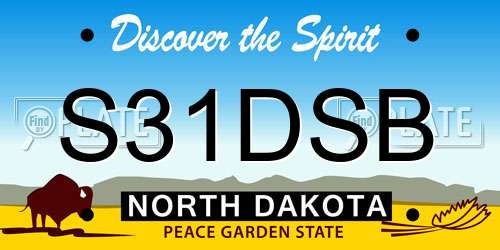 S31DSB North Dakota License Plate