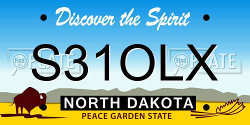 S31OLX North Dakota License Plate